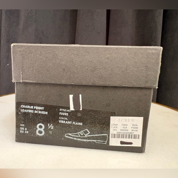 J. Crew Suede Charlie Penny Loafer in Vibrant Flame | 8.5 - Picture 12 of 13